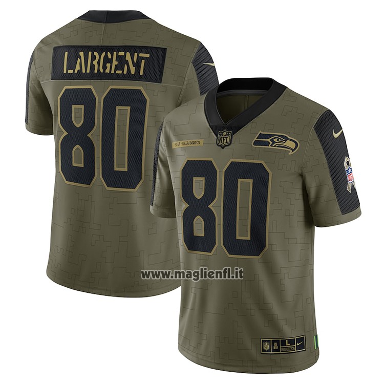 Maglia NFL Limited Seattle Seahawks Steve Largent 2021 Salute To Service Retired Verde